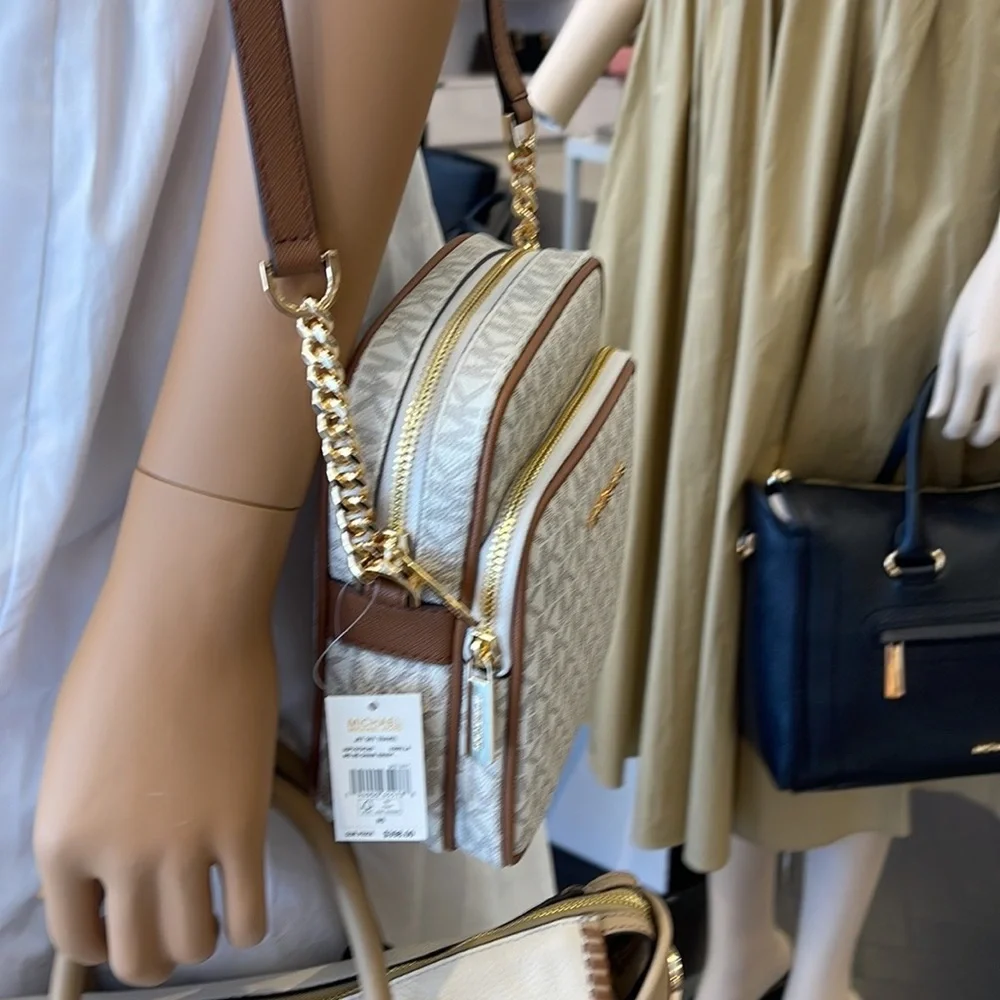 MICHAEL KORS  Jet Set Travel Medium Logo Crossbody Flight Bag # 35F1GTVC2B NWT